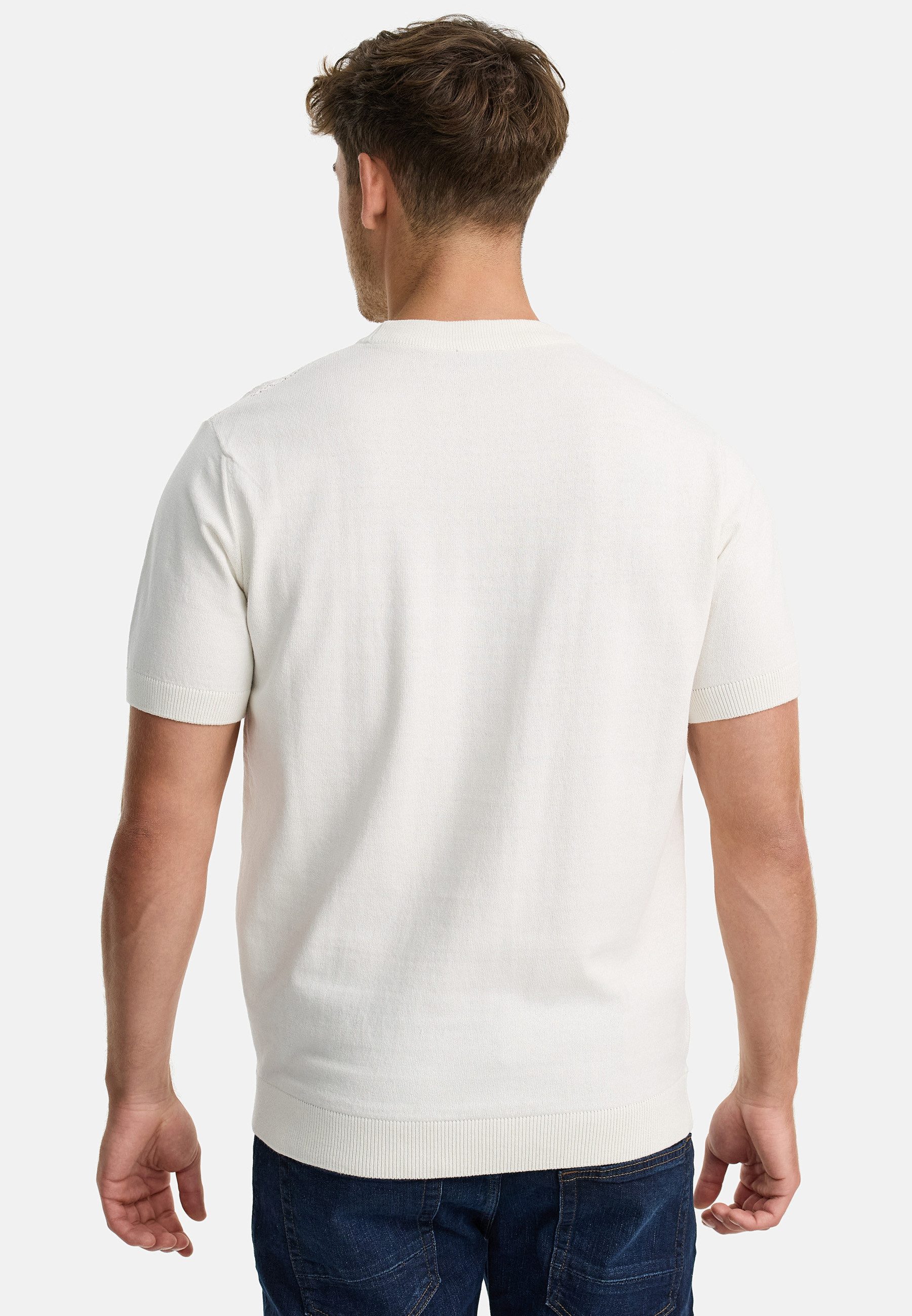 INDICODE T-Shirt Herren INVarson Shirt Tee Herrenshirt mit vertikalem Strickmuster für eine stilvolle Optik