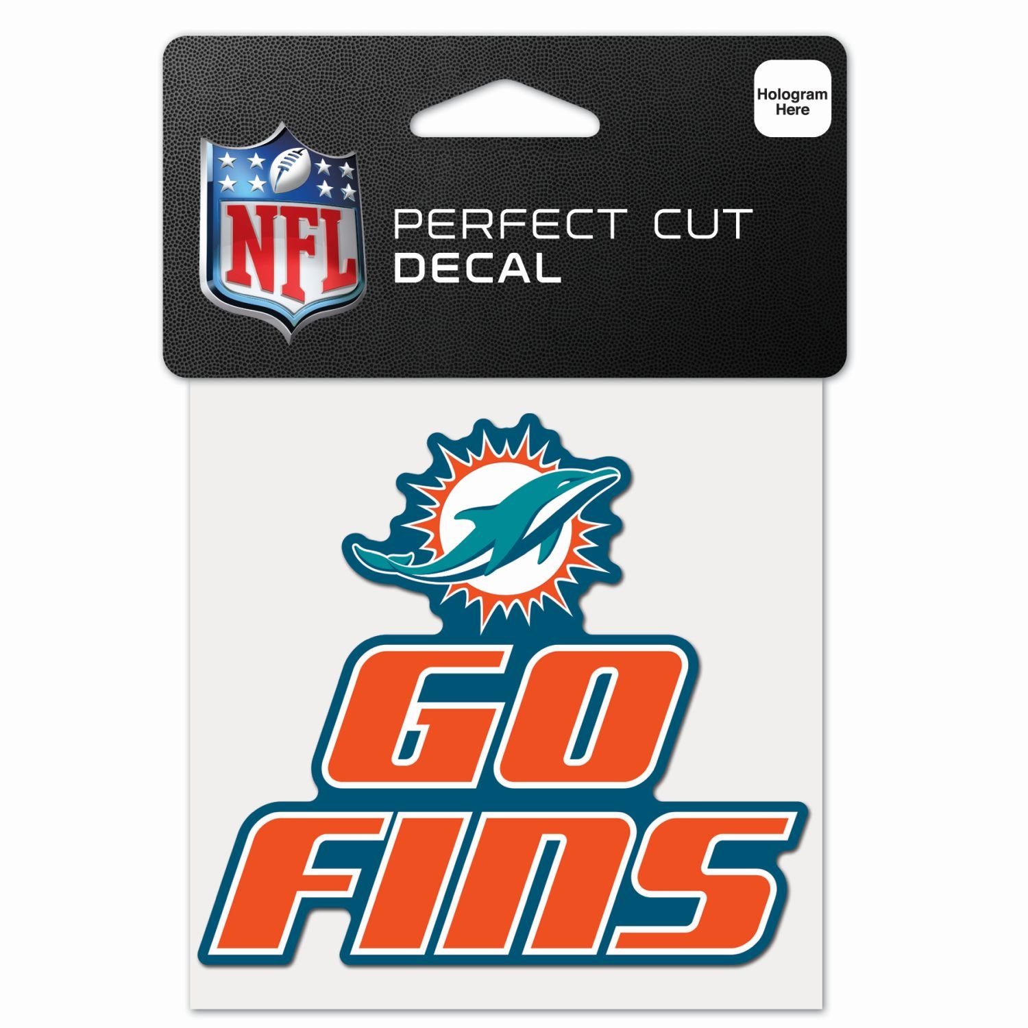 Perfect Teams NFL 10x10cm Miami Wanddekoobjekt WinCraft Slogan Cut Aufkleber Dolphins