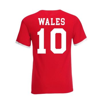 Youth Designz T-Shirt Wales Herren Shirt im Fußball Trikot Look mit trendigem Motiv