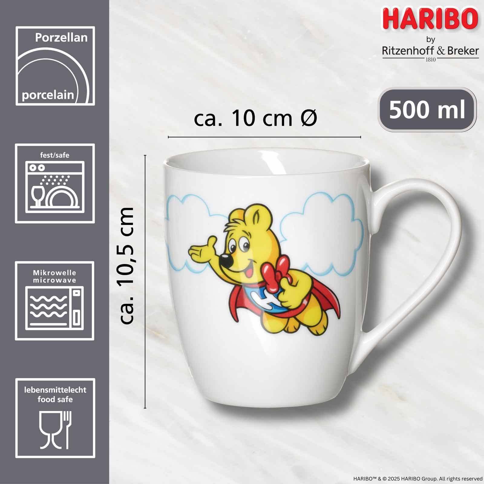 Ritzenhoff & Breker Kinderbecher Haribo Becher Clouds 500 ml 6er Set, 6-tlg., Porzellan