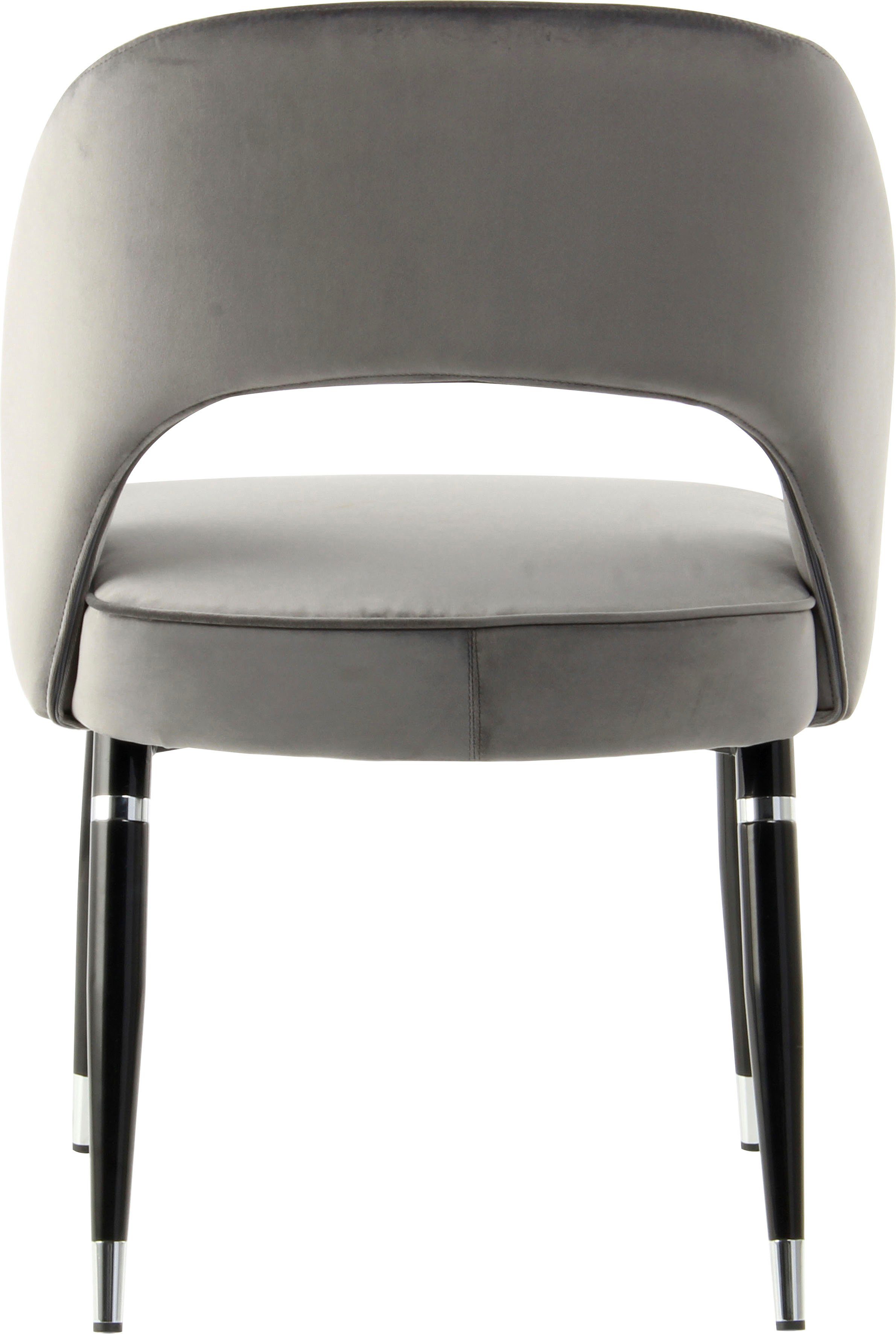 grau samtweicher Stuhl St), Bezug, (2 Courtney | schwarz/silber 525 Polsterstuhl modern Kayoom