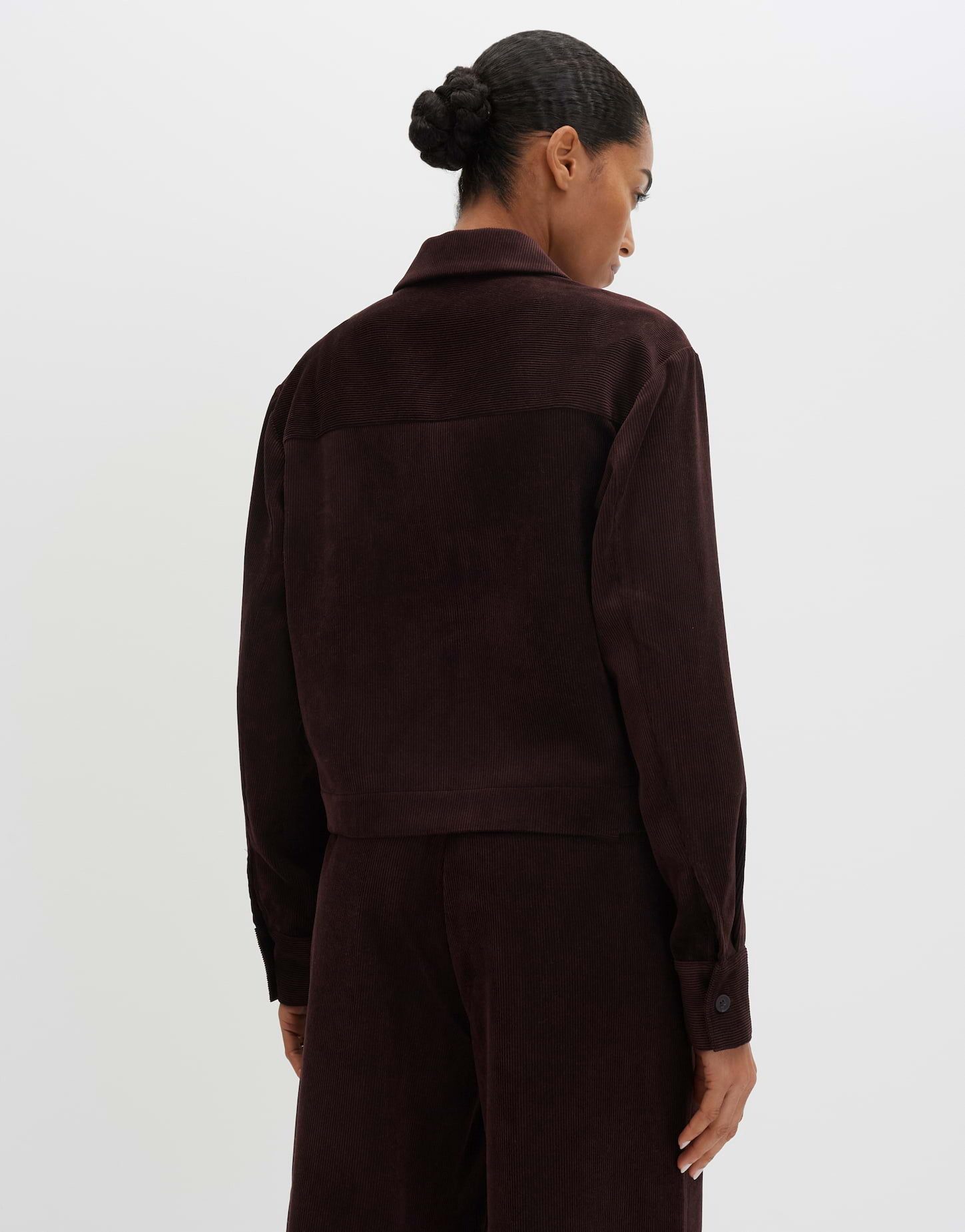 someday Langarmbluse Boxy Overshirt aus Feincord Samtige Oberfläche mit edler Optik