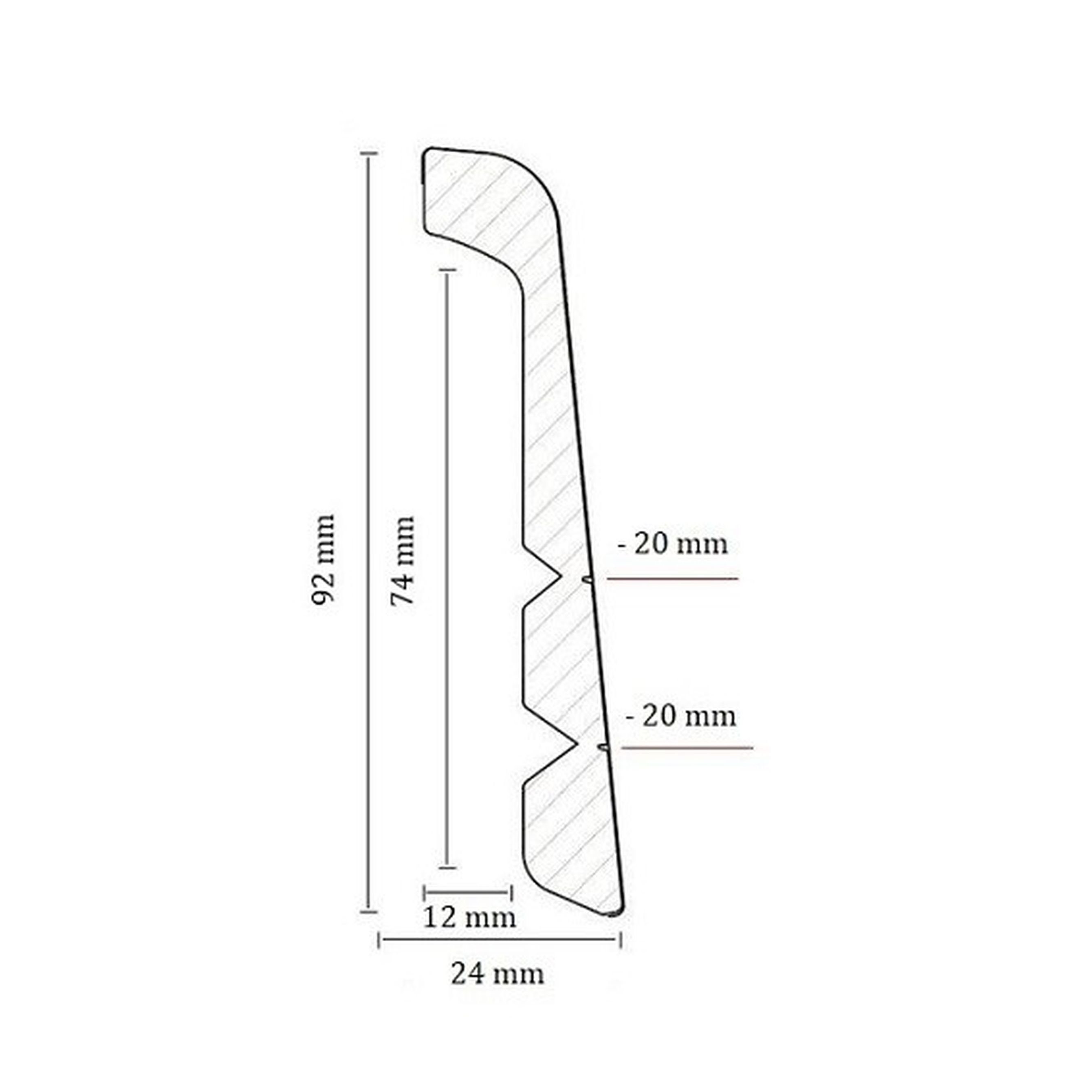 PROVISTON Sockelleiste Renovierungsleiste, MDF, 24 x 92 x 2400 mm, Weiß, Flieseleiste