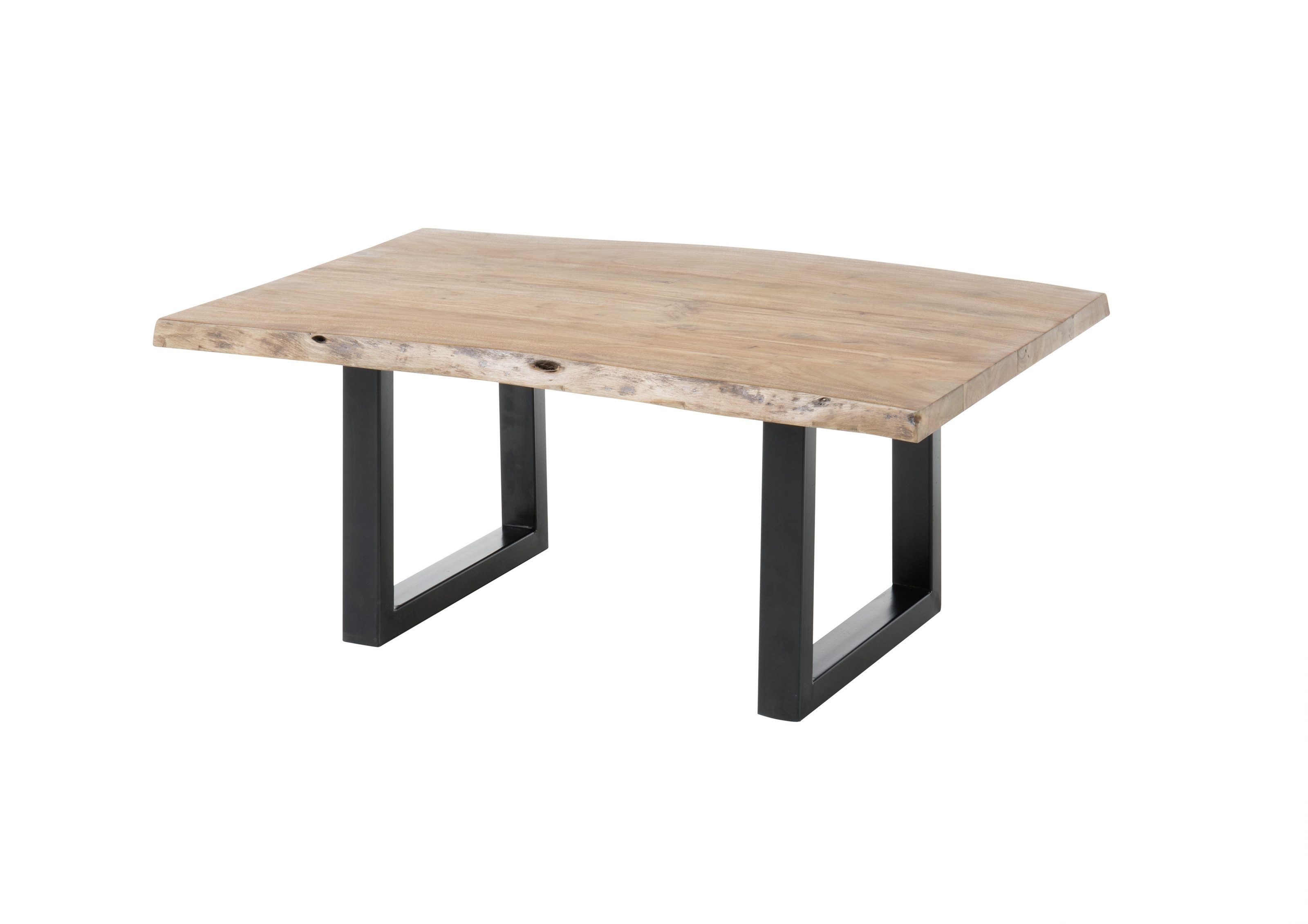 PREISBRECHER Couchtisch India, in Akazie, schwarz, Akazienholz, Metall - 110x45x70cm (BxHxT)