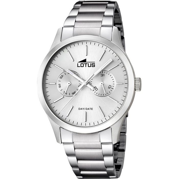 Lotus Quarzuhr Lotus Herren Uhr Elegant L15954/1 Stahl (Armbanduhr) Herren Armbanduhr rund groß (ca. 42mm) Edelstahlarmband silber