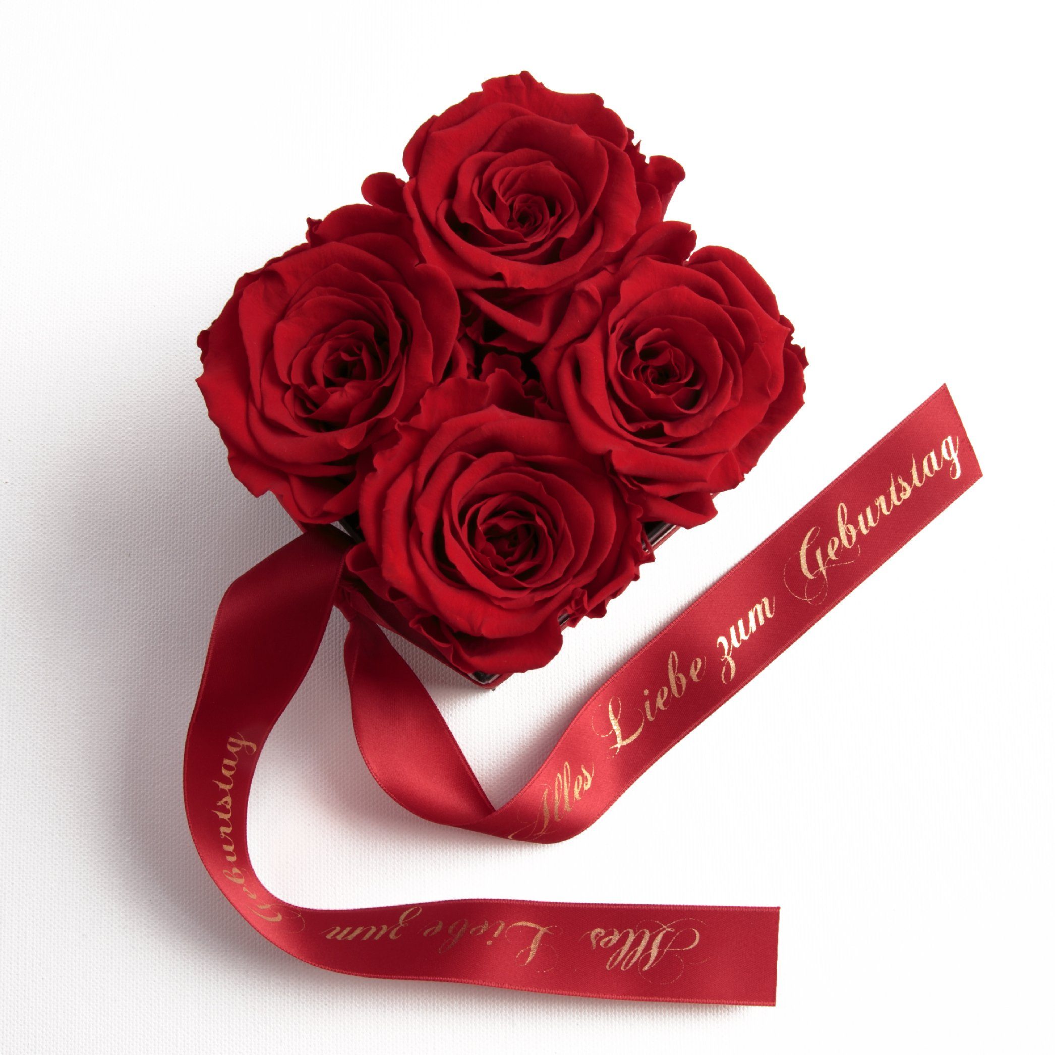 ROSEMARIE SCHULZ Heidelberg Dekoobjekt Rosenbox echte Rosen Alles Liebe zum Geburtstag Geschenk für Frauen (1 St), Echte konservierte Rosen Rot