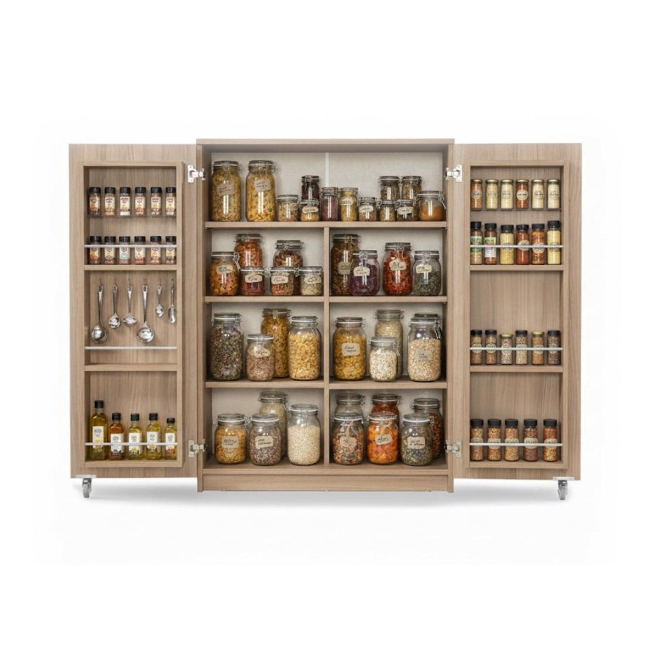 alesvelt Vorratsschrank / Buffetschrank ARTE Braun 90x41x120 cm (1-Stück) mehrere Regale, Braun, 90x41x120cm