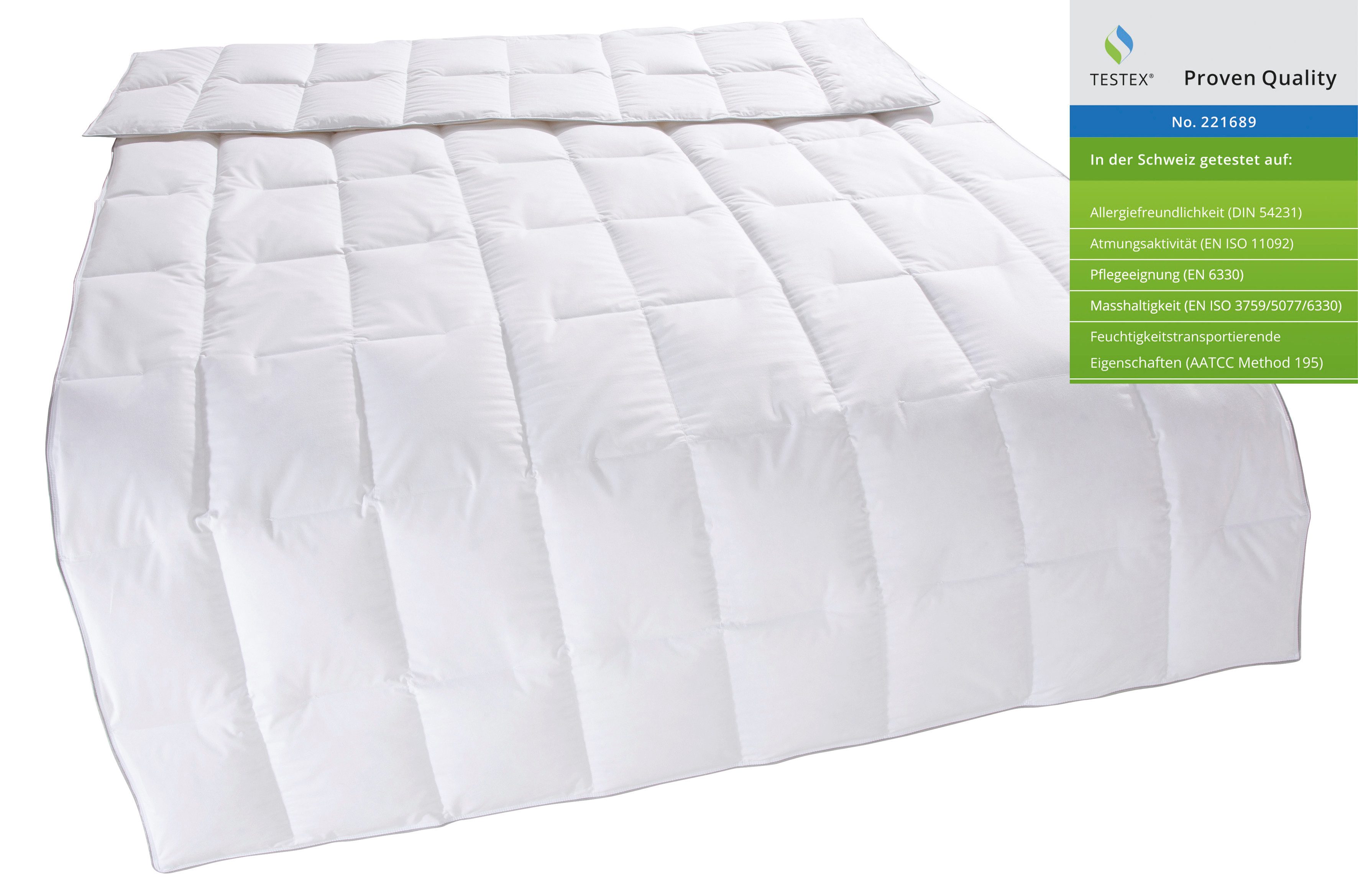 OTTO home Daunenbettdecke Tamins, Bettdecke 135x200 cm, 155x220 cm, Made in Germany, Füllung: 100% Daunen, Bezug: 100% Baumwolle, Sommer, Winter, Decke, Made in Germany, Allergiker geeignet (NOMITE)