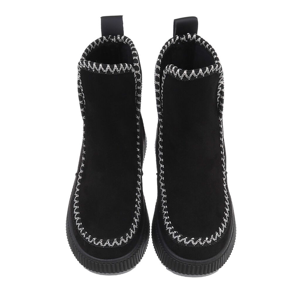 Ital-Design Damen Freizeit Plateaustiefelette (87214679) Flach Plateaustiefeletten in Schwarz – Bild 4 von 4
