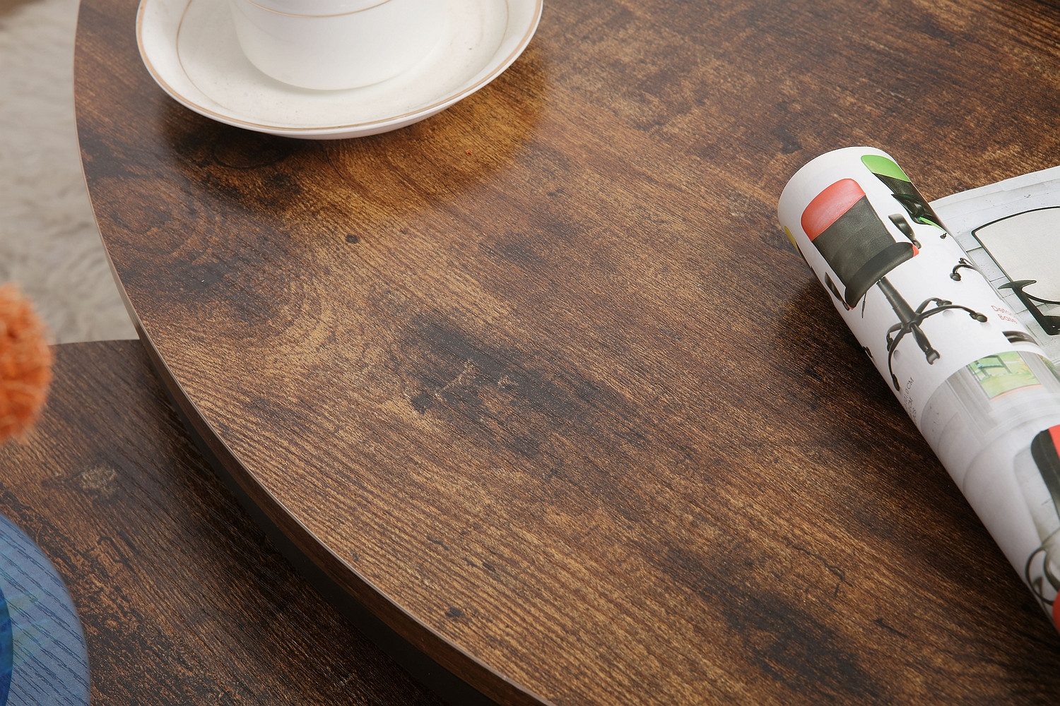 designimpex Couchtisch Design GE-111 Eiche rund günstig online kaufen