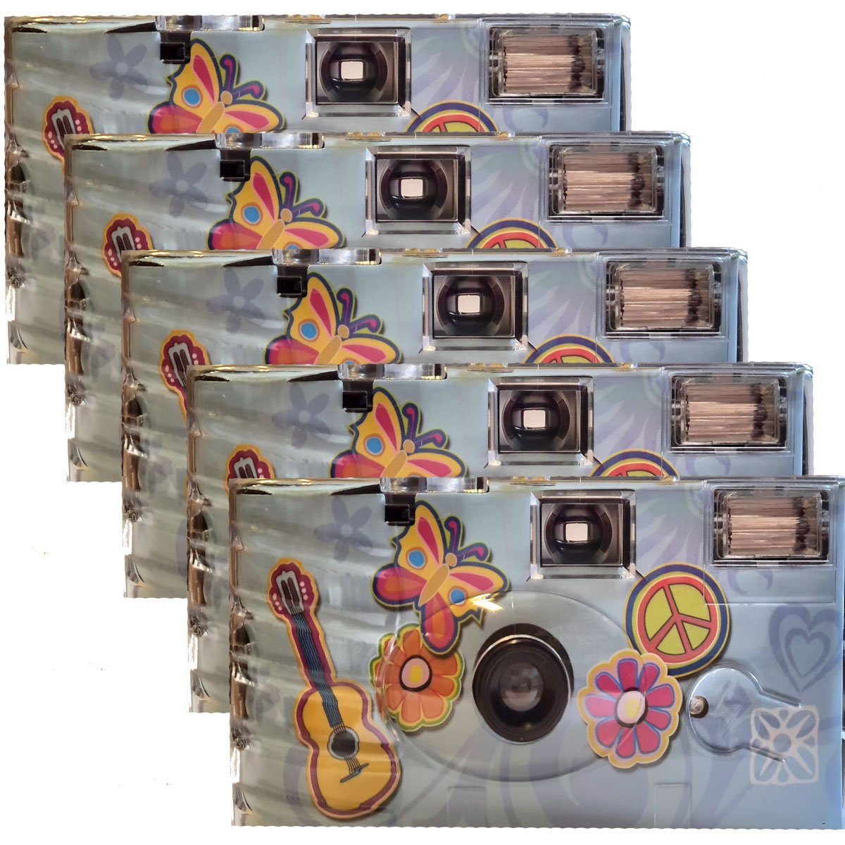 TopShot 5 x Sonderposten Einwegkamera Hochzeit Flower Power Einwegkamera