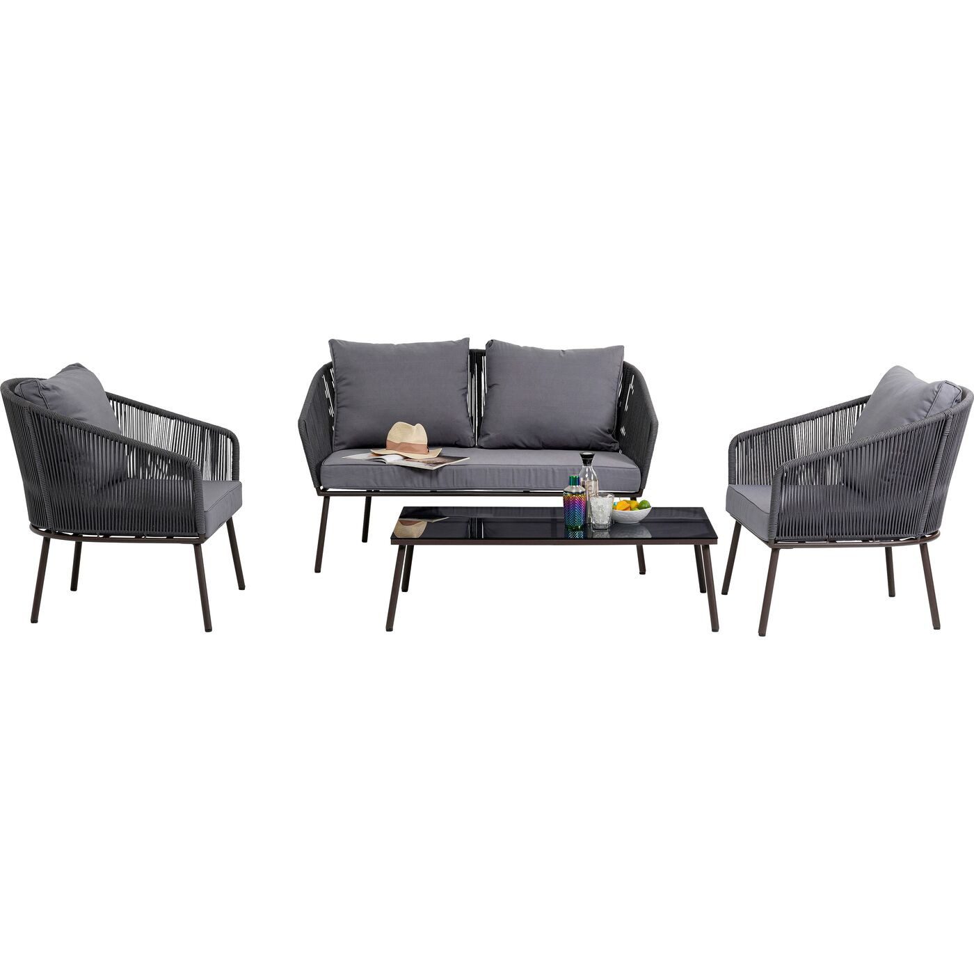 Kare Design Gartenlounge-Set Elba Quattro, (4-tlg), mit bequemer Polsterung