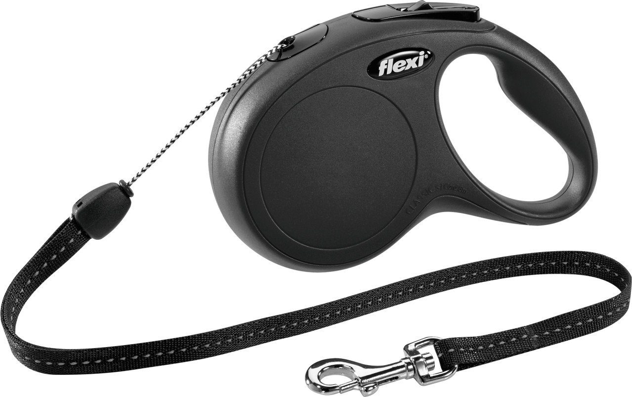 Hundeleinen-Führungsstange Flexi Hundeleine New Classic S schwarz, Seil