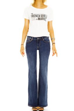 be styled Bootcut-Jeans Bootcut Jeans Hose Medium Waist ausgestellter Passform - Damen - j5e mit Stretch-Anteil, 5-Pocket-Style
