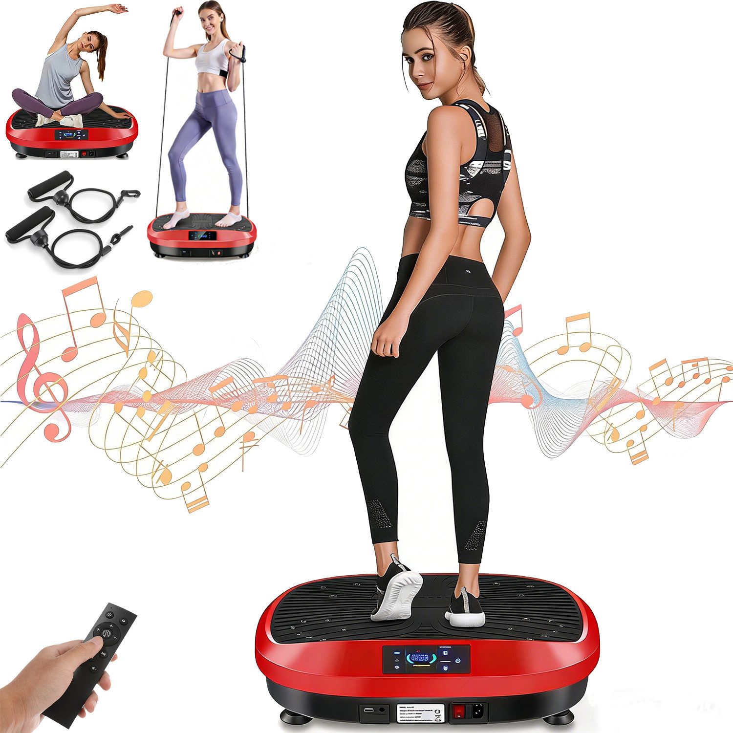 kehot Vibrationsplatte Vibrationsplatte für Ganzkörpertraining, 200 W, 120 Intensitätsstufen, Leise Fitnessplatte mit Bluetooth & Fernbedienung