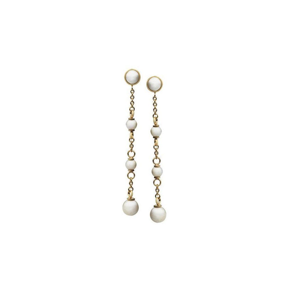 SKAGEN Ohrhänger-Set JESG035, Filigrane Ankerkette mit synthetischen Perlen