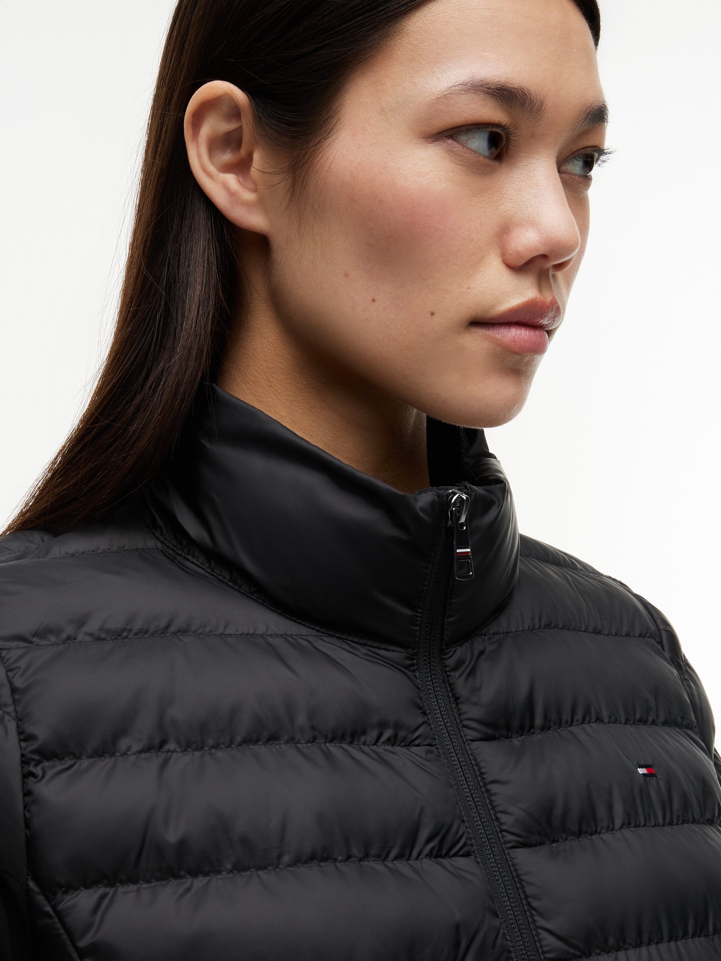 Tommy Hilfiger Steppjacke LW PADDED GLOBAL STRIPE JACKET (Global Serie TH WOMEN) sportive Kapuze mit Global Stripe