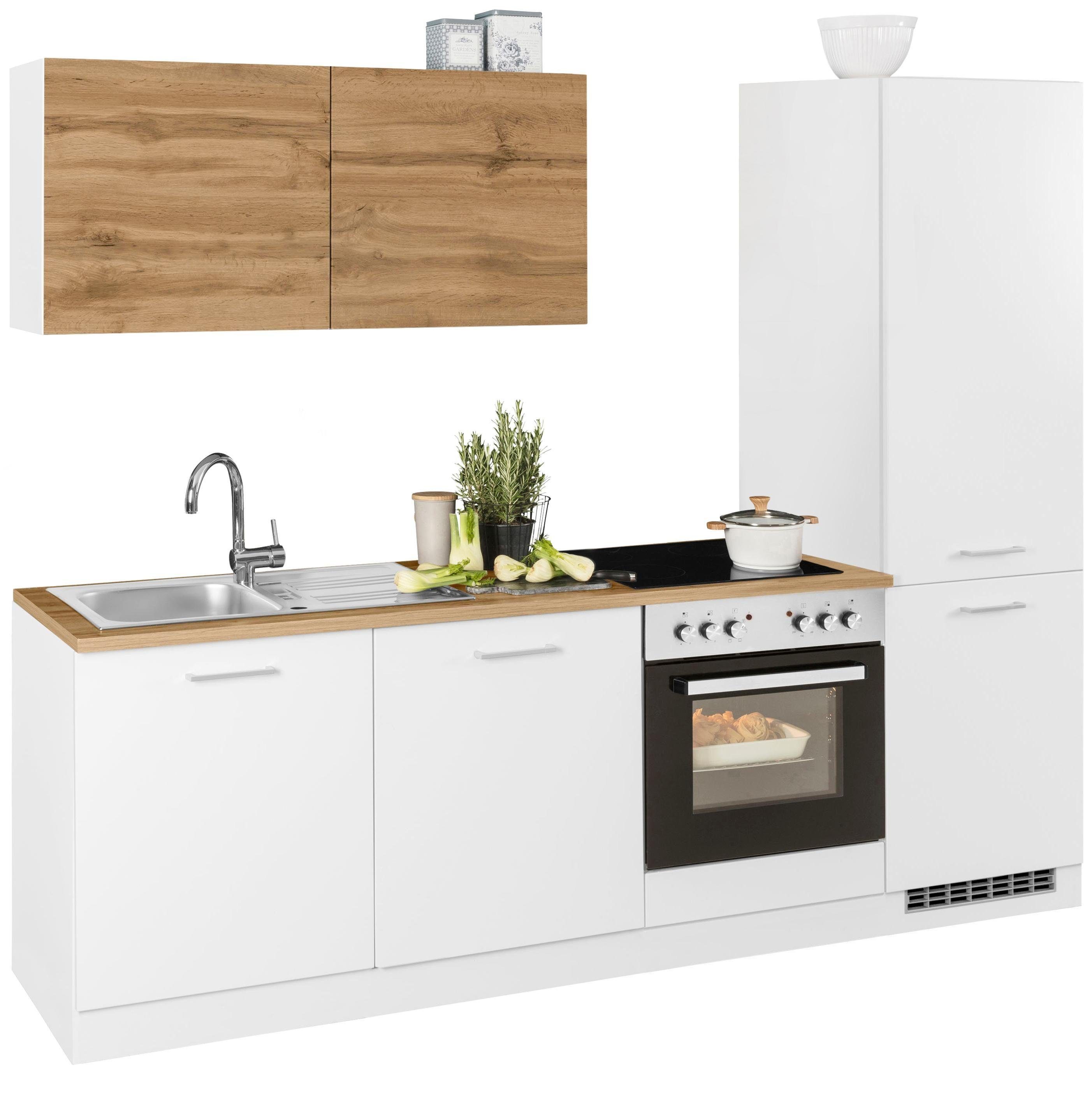KOCHSTATION Küchenzeile KS-Kehl, ohne E-Geräte, Breite 240 cm, für Kühl/Gefrierkombination