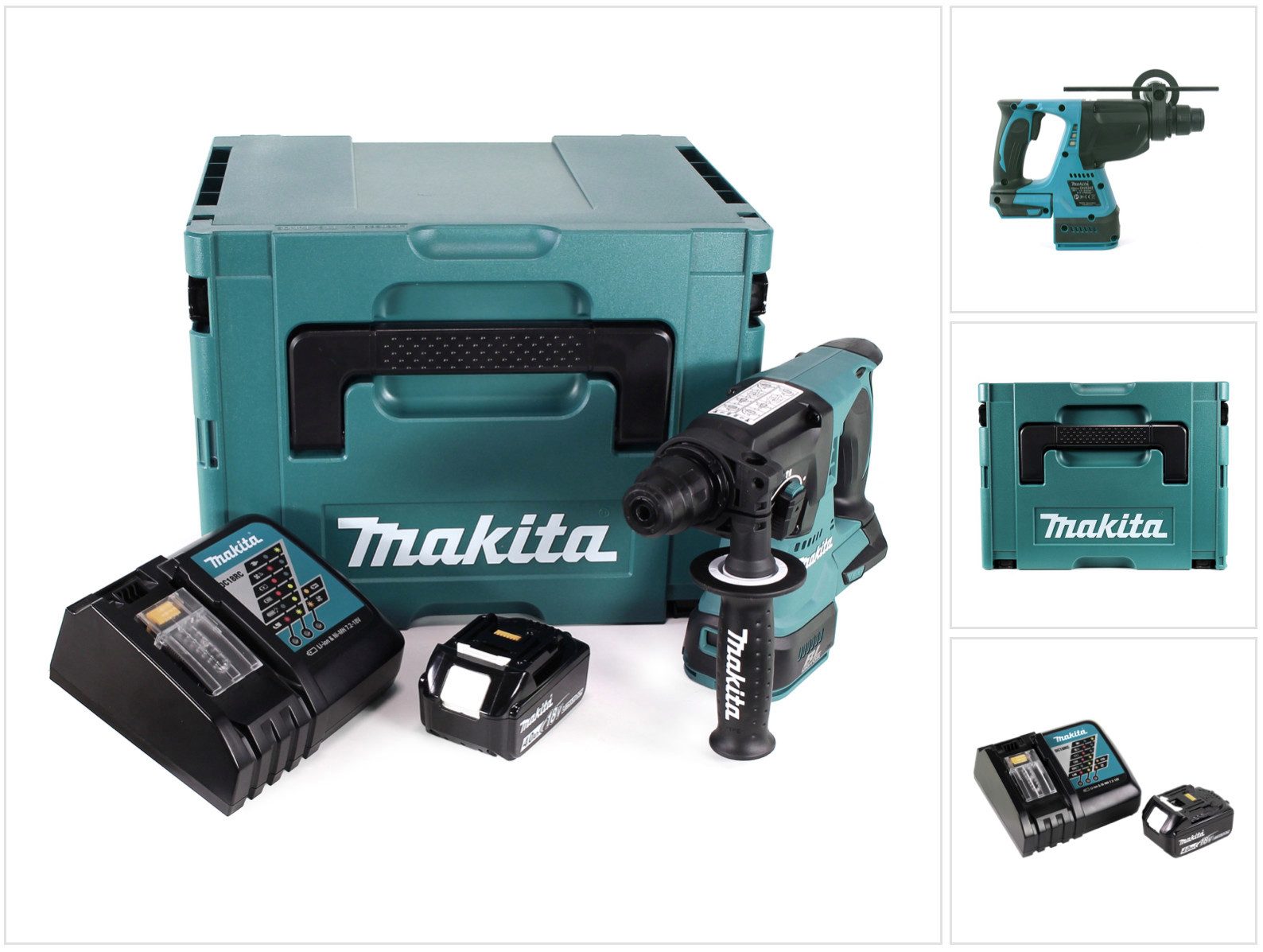 Schlagbohrmaschine DHR 242 RM1J Akku Bohrhammer 18V 2,0J SDS-plus Brushless + 1x Akku 4