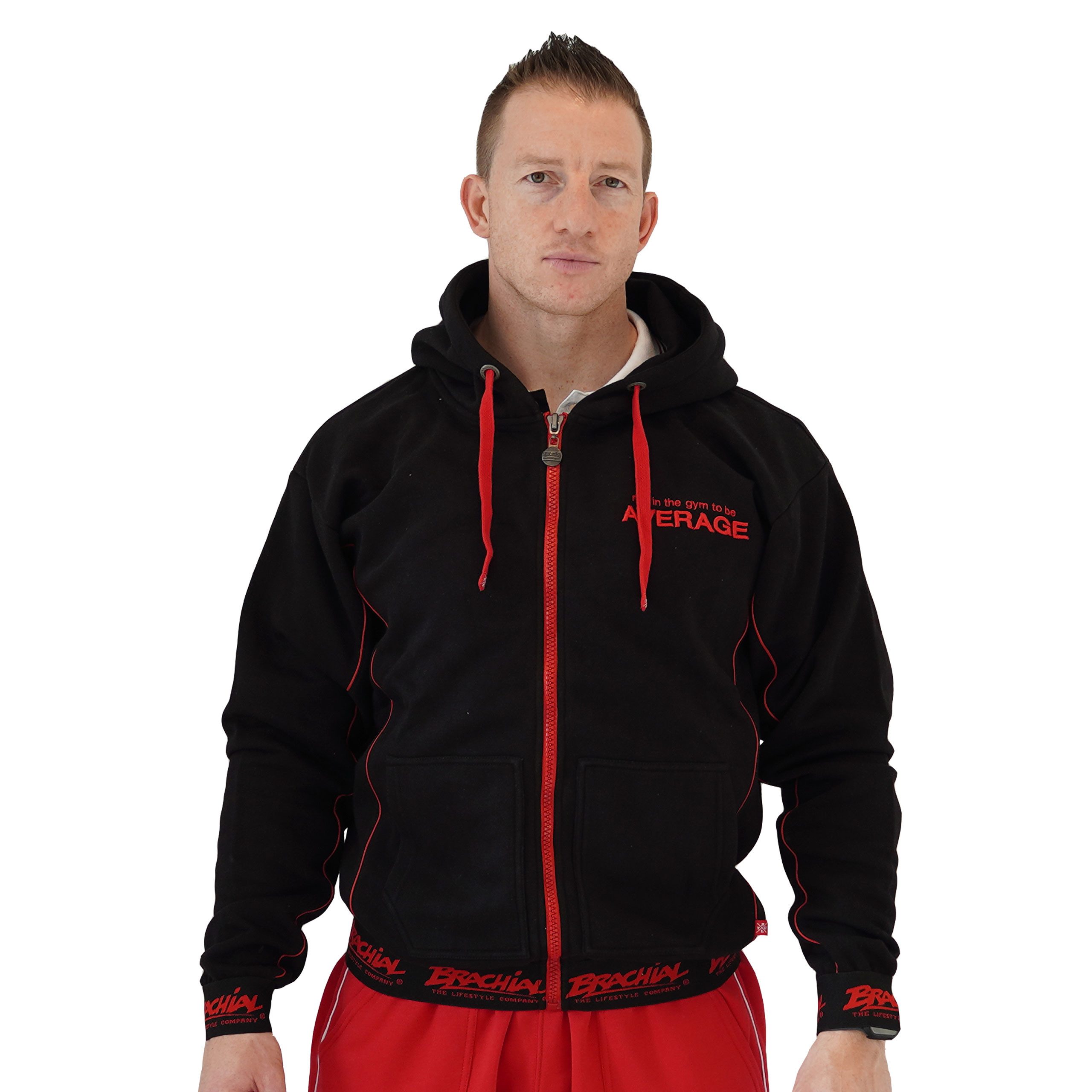Kapuzensweatjacke Brachial Zip-Hoody "Spacy" schwarz/rot