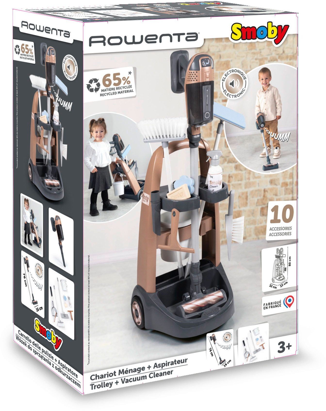 Smoby Kinder-Haushaltsset Spielwelt Haushalt Reinigungstrolley Rowenta 7600330326