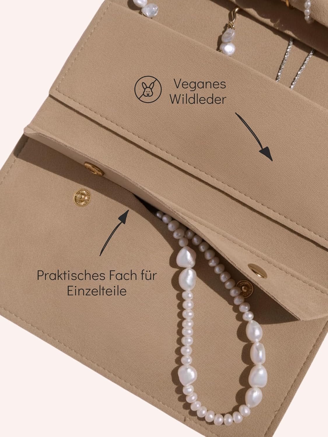 Einzelstück Schmuckrolle Schmuck Reise Tasche I kleiner Schmuck Organizer für Reisen