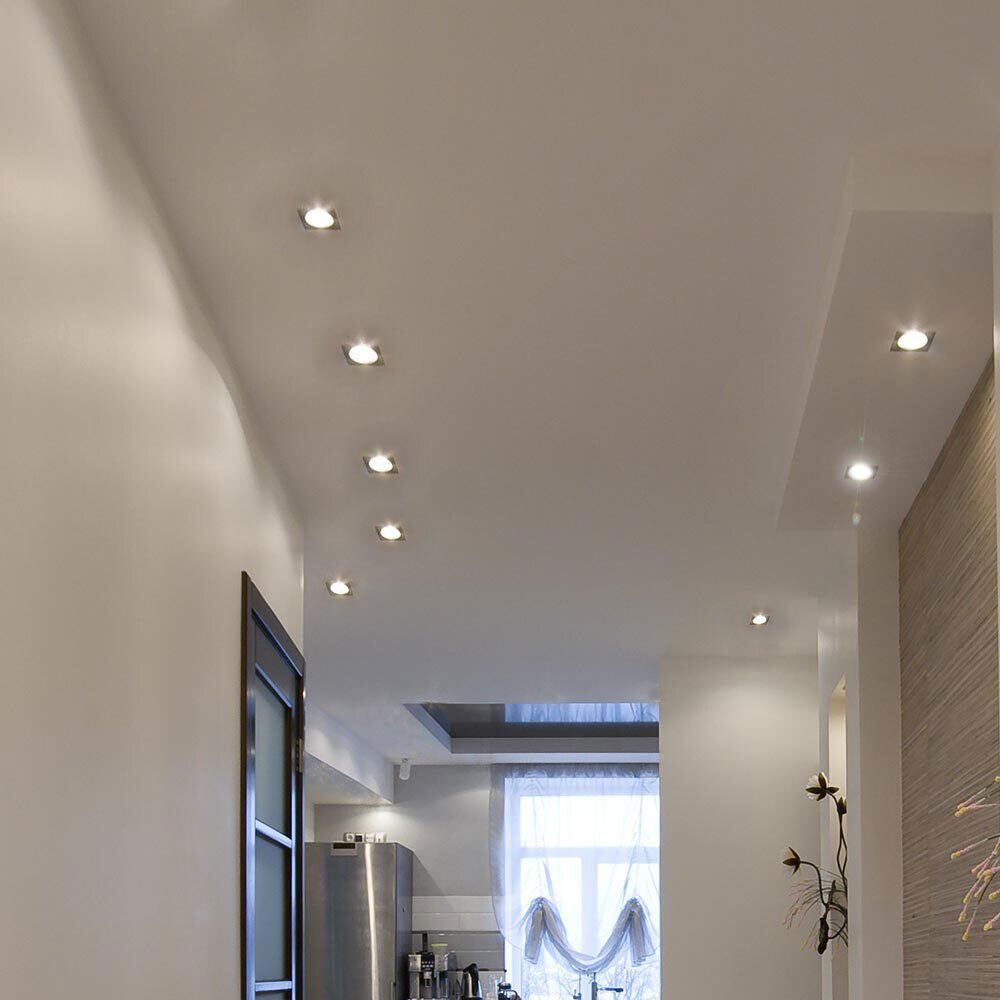 etc-shop LED Einbaustrahler, LED-Leuchtmittel fest Decken Arbeits LED Warmweiß, Wohn Einbau Leuchten Beleuchtung 2x Zimmer Spots verbaut