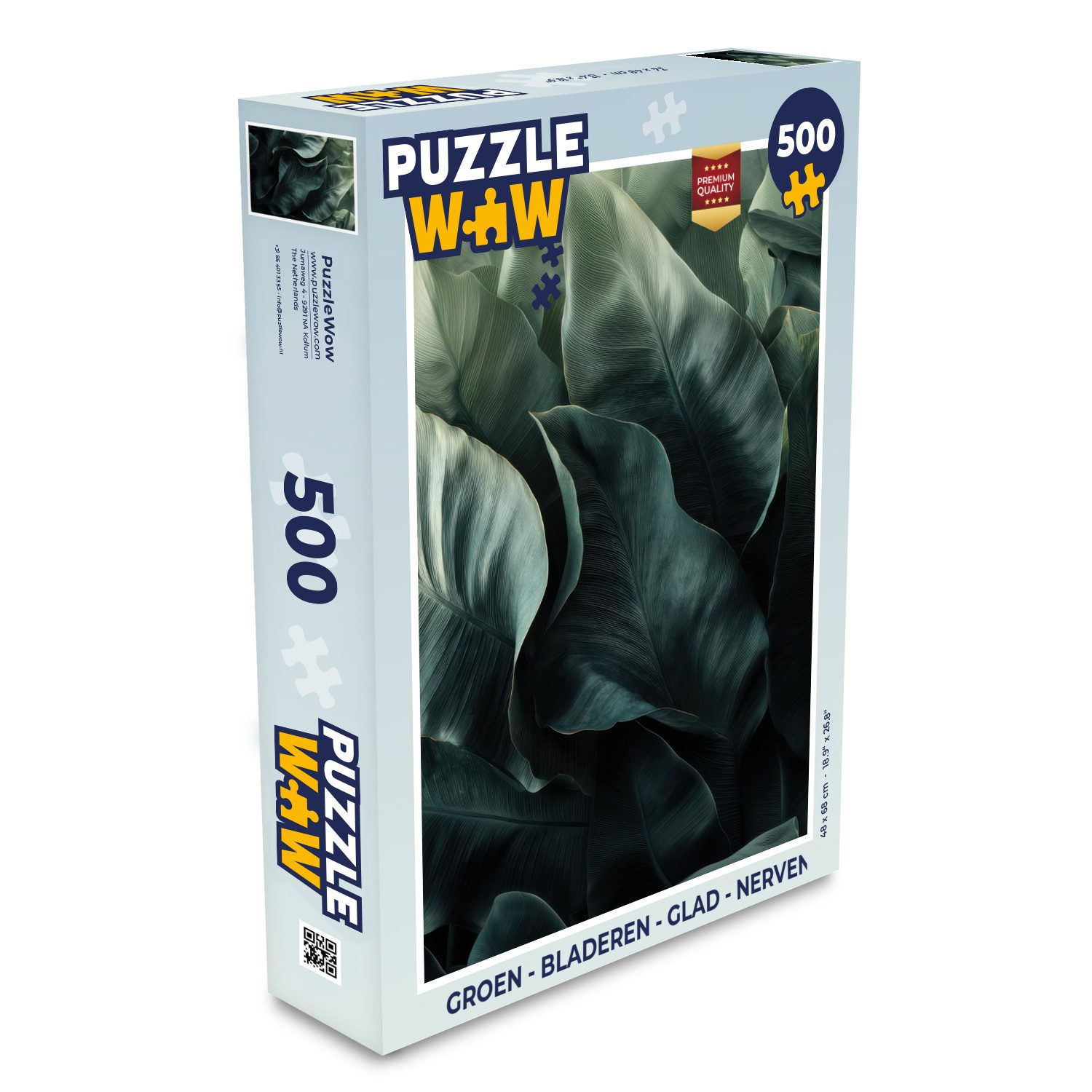 MuchoWow Puzzle Grün - Blätter - Glatt - Adern, 500 Puzzleteile, Foto-Puzzle, Bilderrätsel, Puzzlespiele, Spielzeug