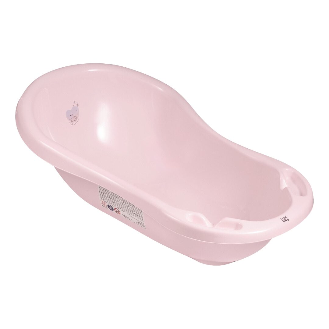 Hylat Baby Babybadewanne Baby Badewanne und WC Set – TÜV Rheinland zertifiziert – Hug Me, Lite, (1-teilig, 1-tlg), Babybadewanne klein 86 cm mit Abfluss – Rosa