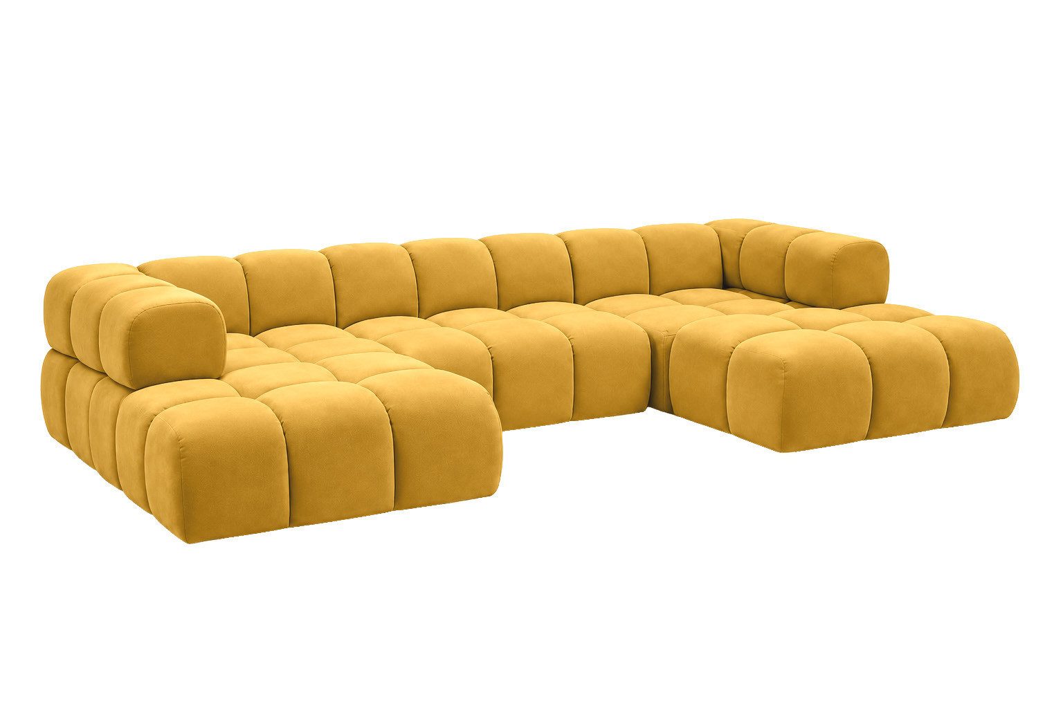 Kaiser Möbel Ecksofa U-Form im Veloursstoff Bluvel, AVERRO U, Großzügige U-Form,HR-Kaltschaum für hohen Sitzkomfort