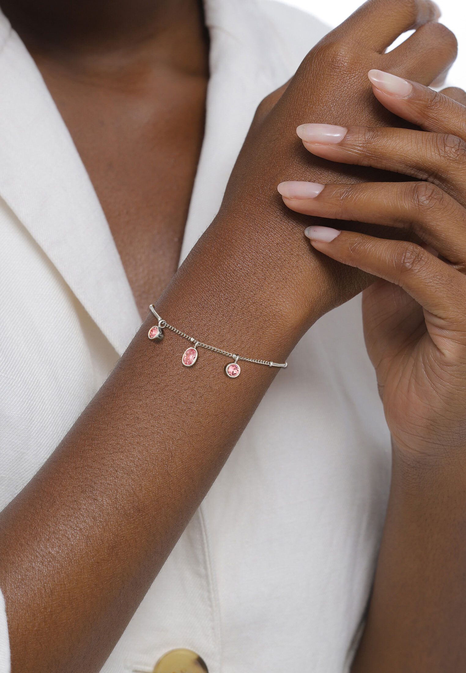 Elli Armband Rosa 925 Sterling Silber, mit Kristallen von Swarovski® (kein Set, 1-tlg)