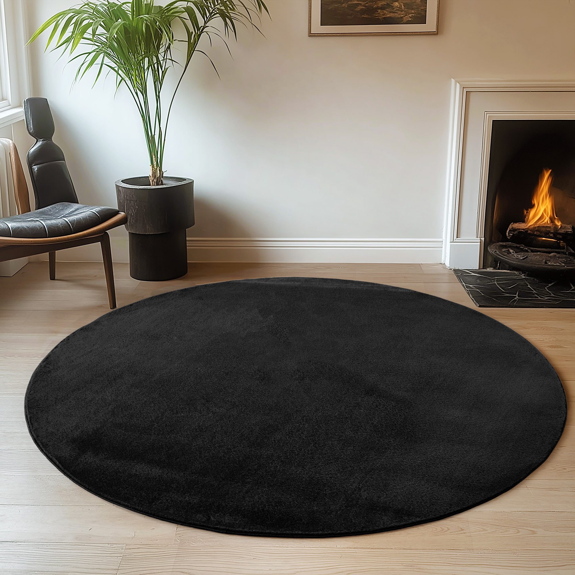 Ayyildiz Teppiche Teppich JOY 1400, auch als Läufer und in Rund erhältlich, rund, Höhe: 11 mm, besonders weich, uni Kurzflor, Wohnzimmer, Kinderzimmer