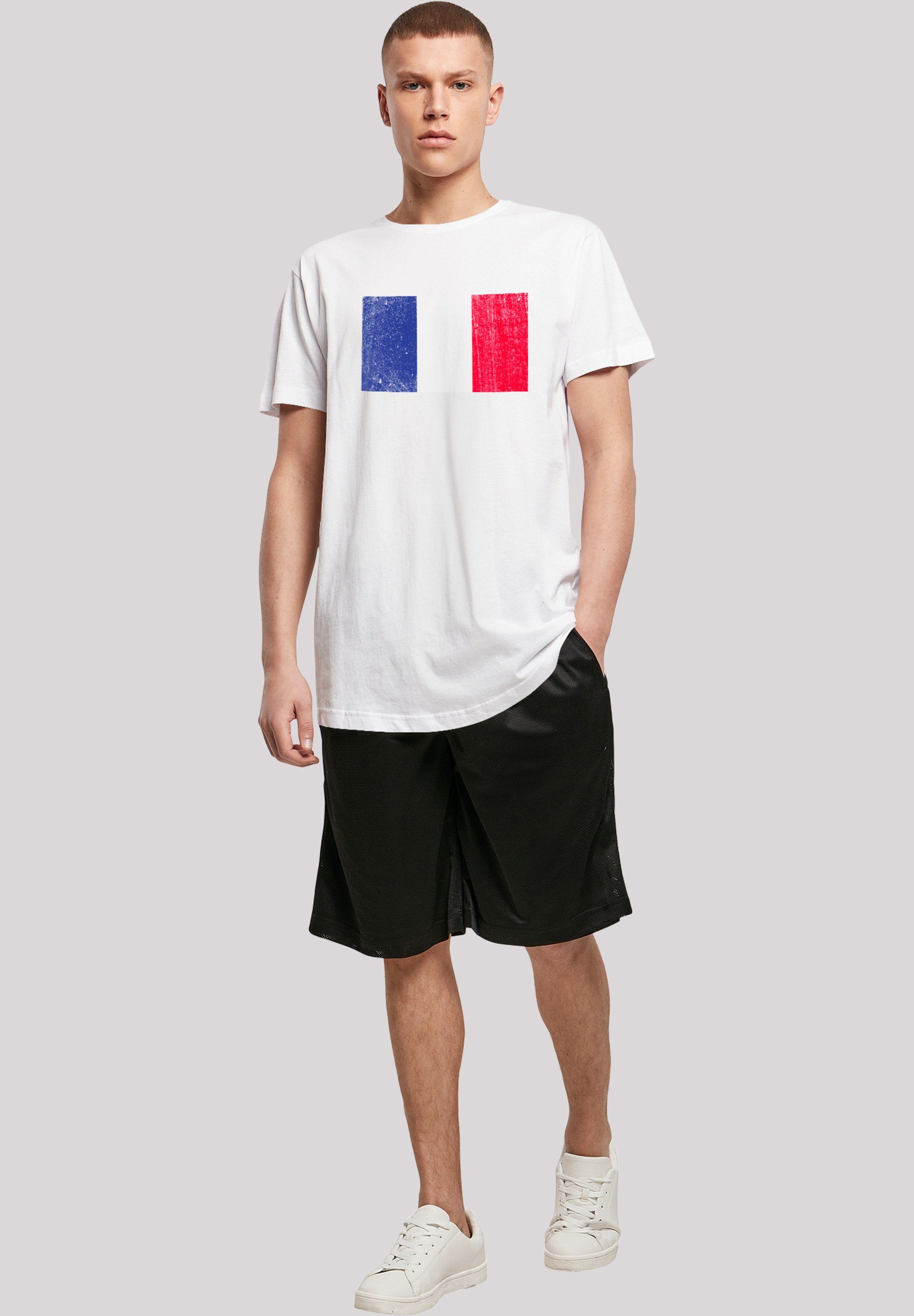 France T-Shirt F4NT4STIC weiß Frankreich distressed Flagge Print