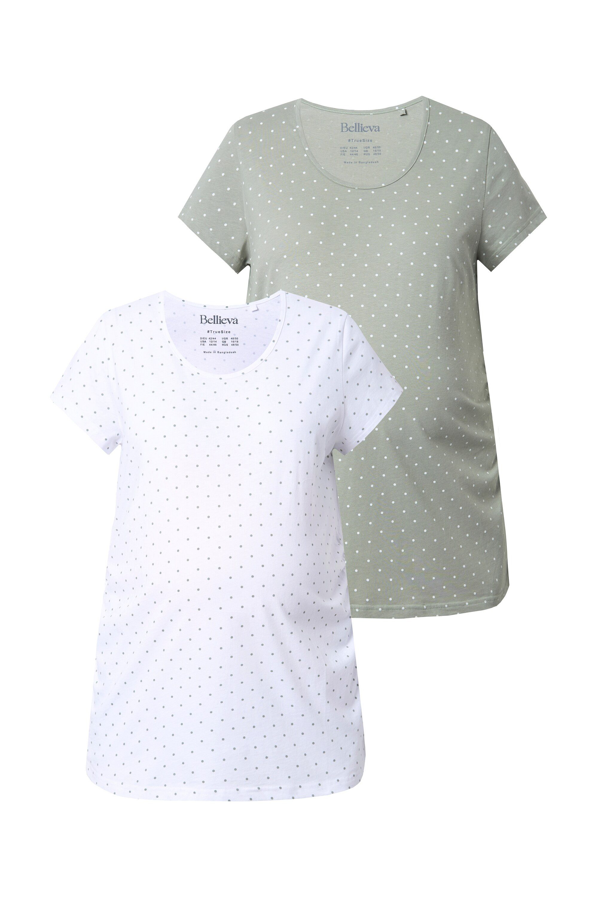 Ulla Popken T-Shirt Bellieva-T-Shirts 2er-Pack Kurzarm günstig online kaufen