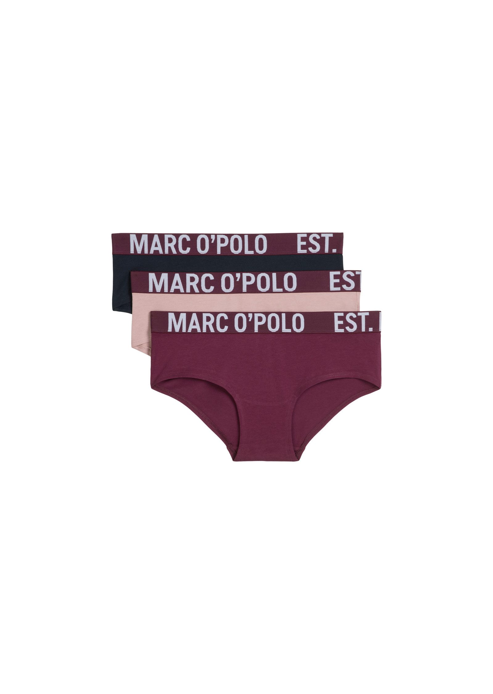 Marc O'Polo Panty Essentials (3er Pack) Baumwollmix, atmungsaktiv, Logo-Bund, hüftiger Sitz, weich, elastisch