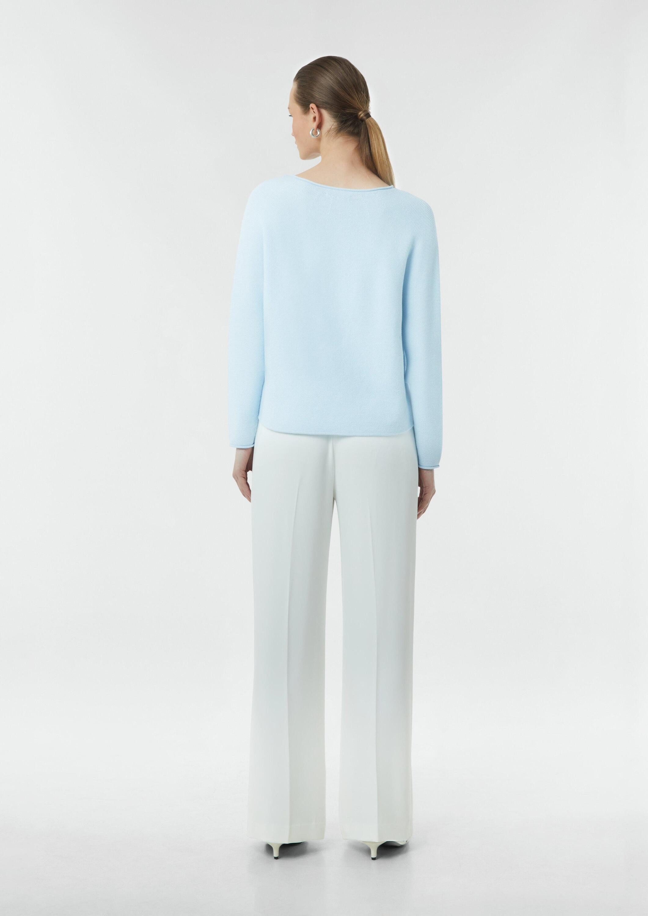 comma Longpullover Strickpullover Relaxed-Fit-Strickpullover mit dezenten Pailletten