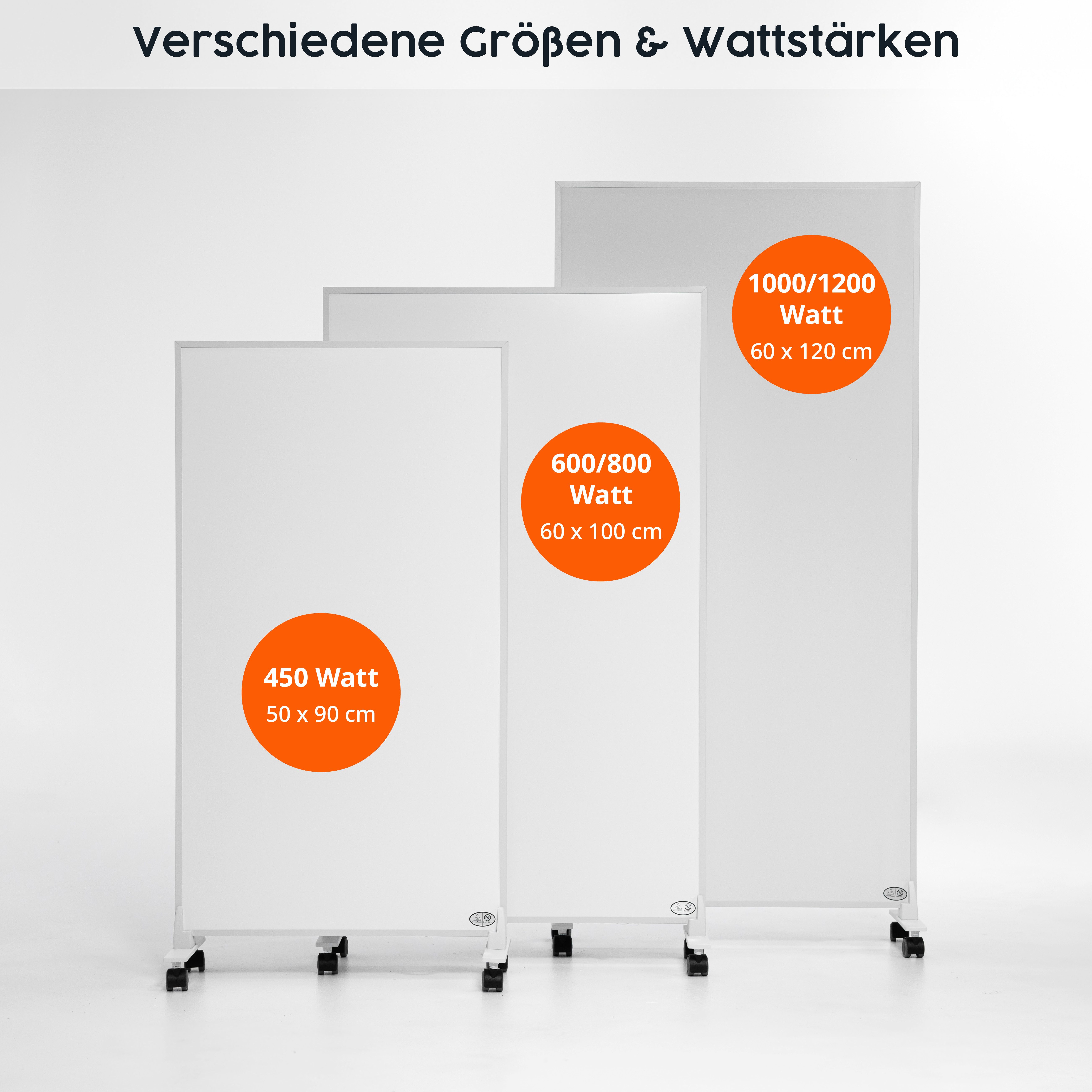 Könighaus Infrarotheizung Könighaus mobile Standheizung 600W mit LED Smart Thermostat, Made in Germany, Rollenstandfüße mit Feststellbremse