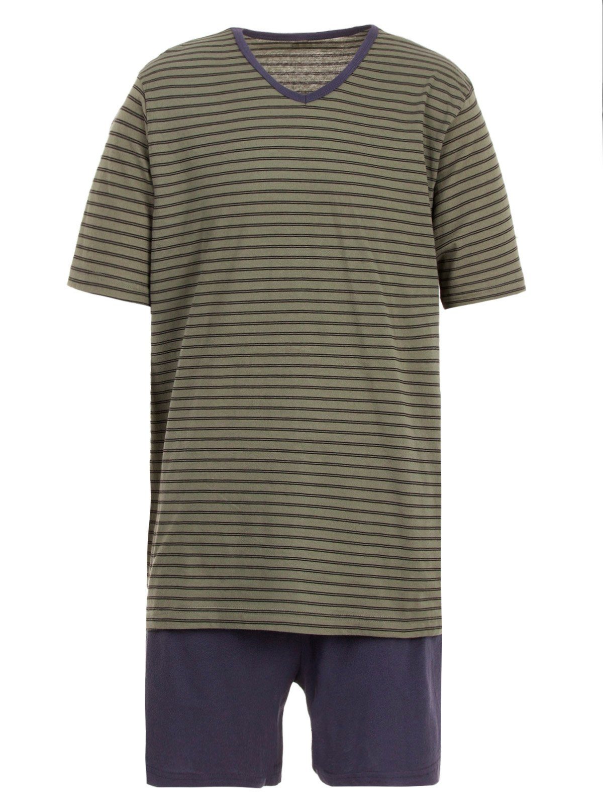 Henry Terre Shorty Herren Pyjama Kurzarm V-Neck – Bild 3 von 5