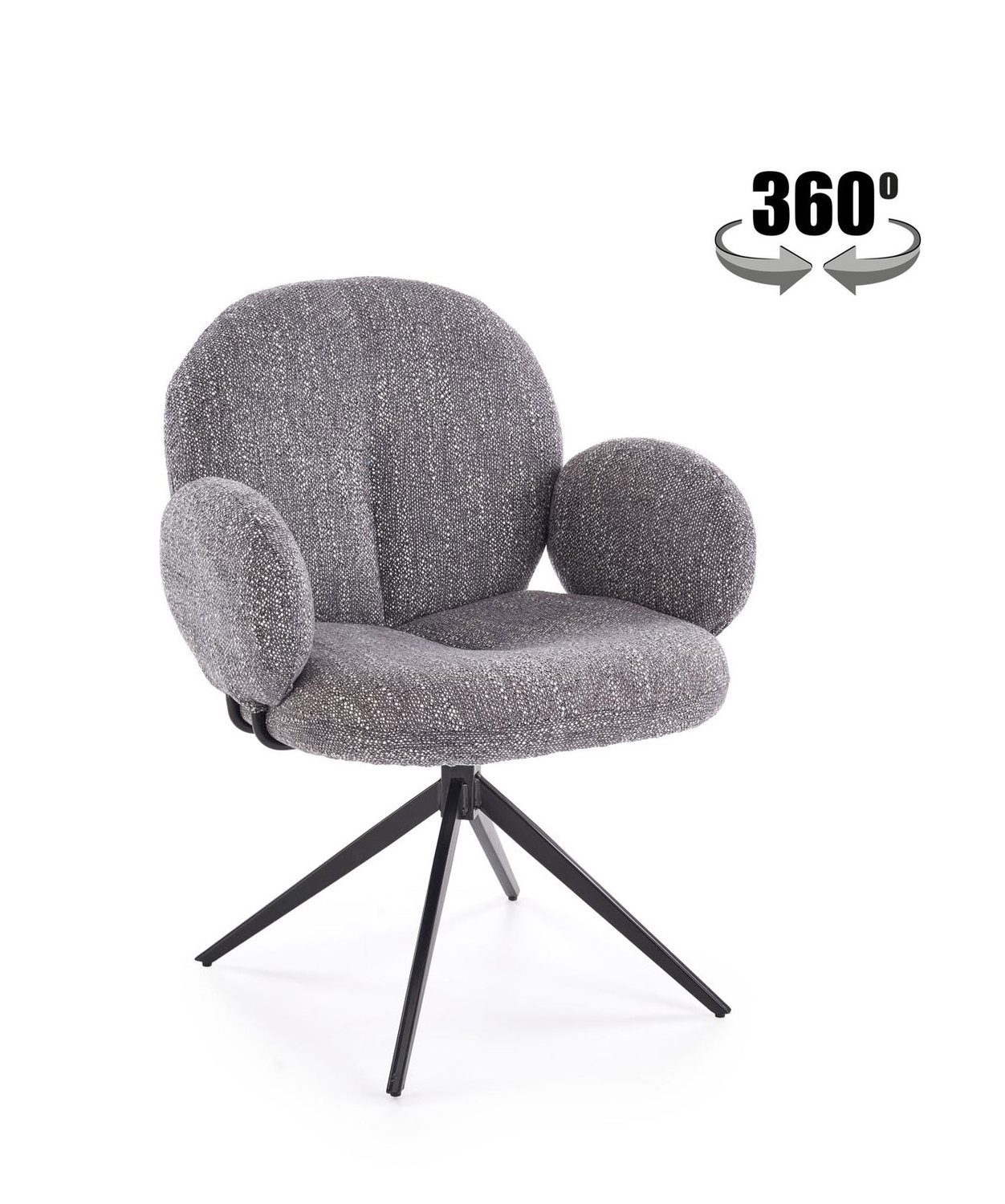 Lookway Drehsessel BERRY 360° Polstersessel für Wohnzimmer & Büro, Breite: 65 cm