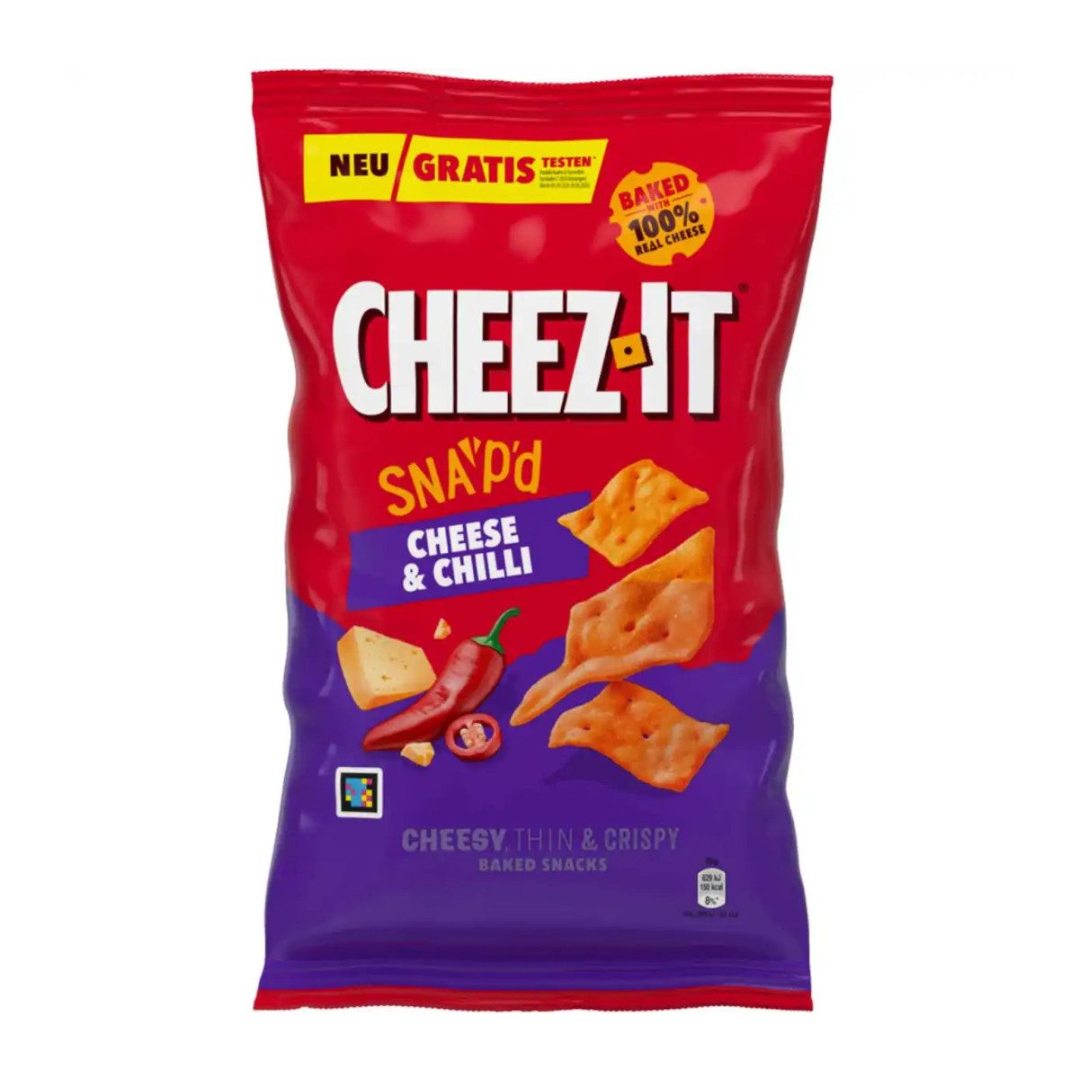 Cheez-It Knabberei, Cheez-It Cheese and Chili Crispy Bread dünne Snacks Packung 120g