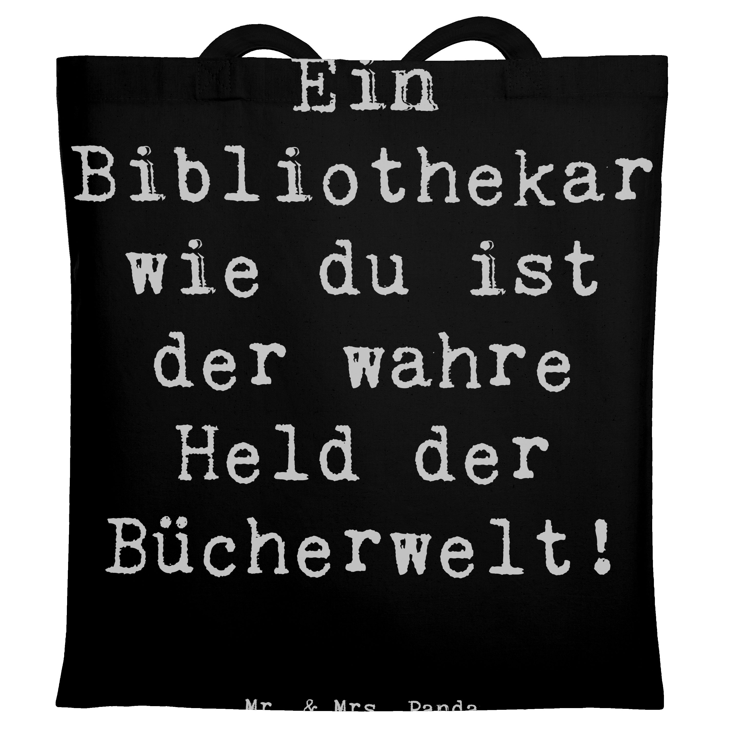 Tragetasche Bibliothekar Held - Schwarz - Geschenk, Wertschätzung, Danke, Liebe