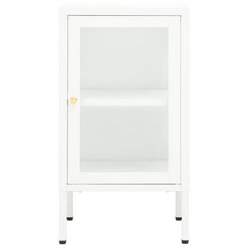 möbelando Vitrine Industial (B/H/T 38 x 70 x 35 cm) aus Metall in Weiß mit einer Tür und einem Einlegeboden