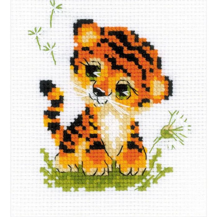 Riolis Kreativset Riolis Kreuzstich Set "Baby Tiger" Zählmuster 13x16cm (embroidery kit)