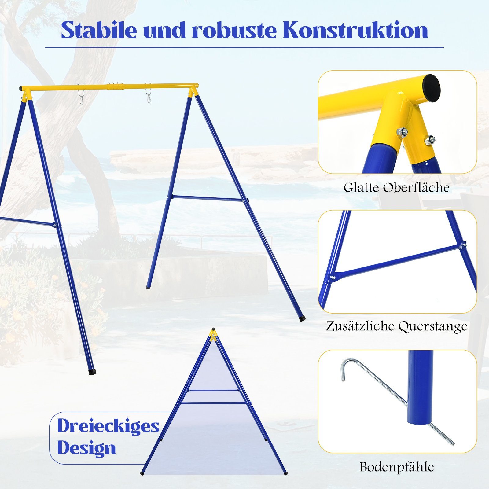 COSTWAY Einzelschaukel, (1-tlg), Schaukelgestell Metall günstig online kaufen