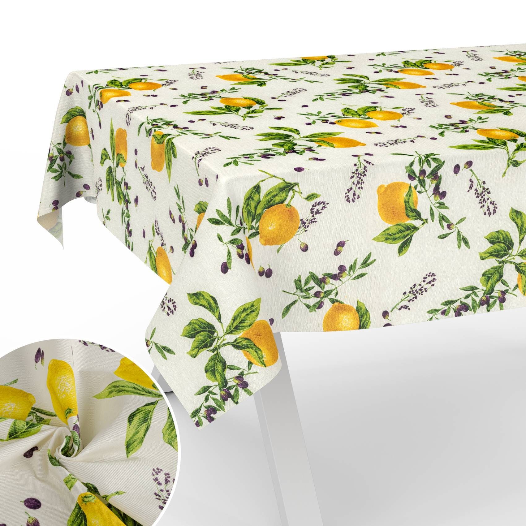 ANRO Tischdecke mit Tee und Kaffee aus Textil Tischtuch mit Beschichtung Ti günstig online kaufen