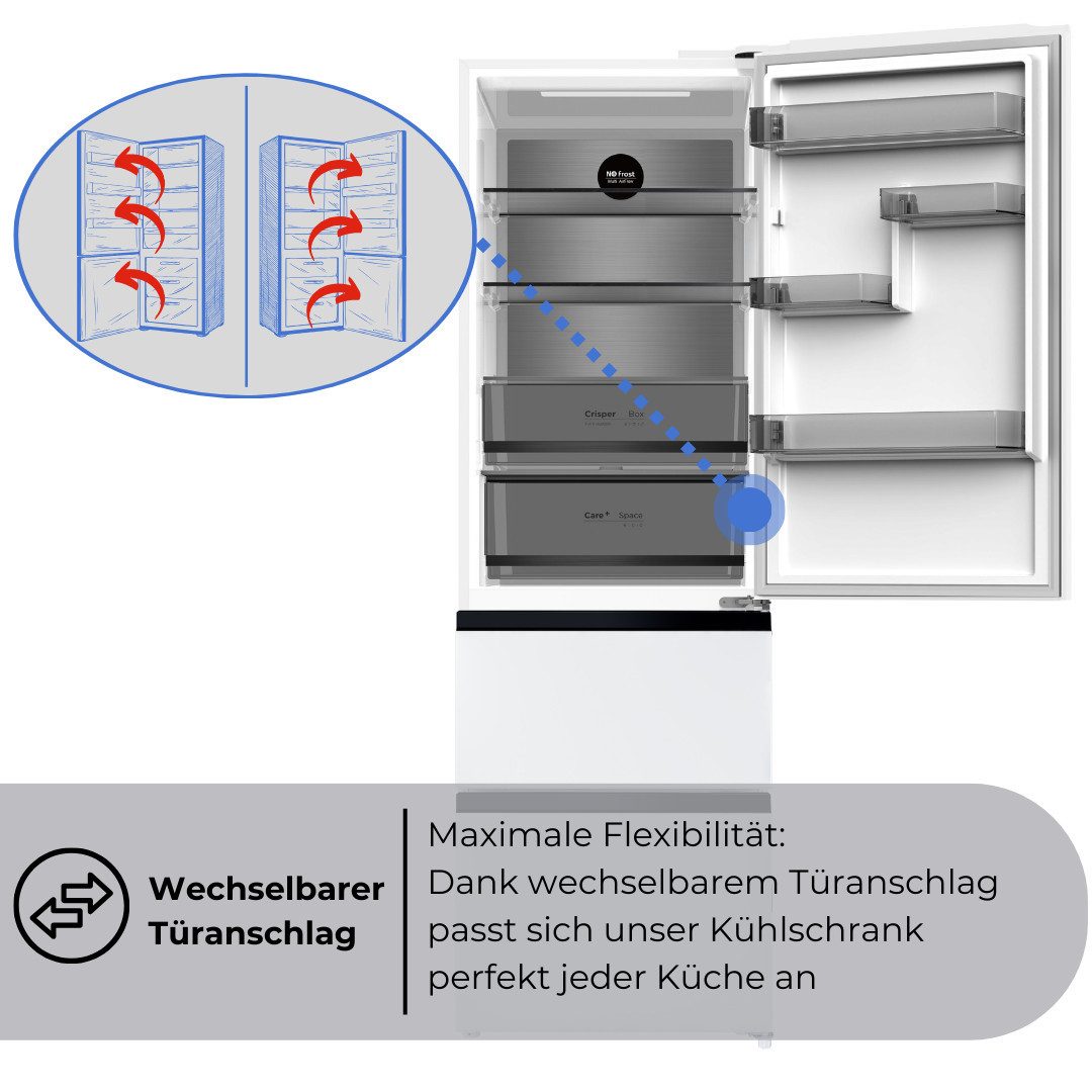 Wolkenstein Kühl-/Gefrierkombination WFD400ENFDDIX, 190.80 cm hoch, 60 cm breit