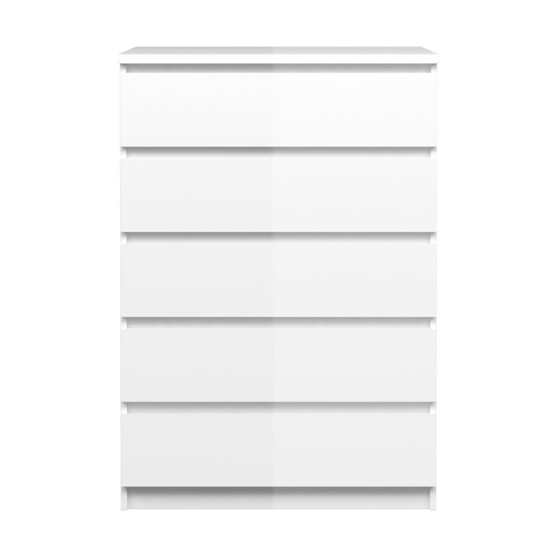 ebuy24 Kommode Nada Kommode breit 5 Schubladen weiss hochglanz.