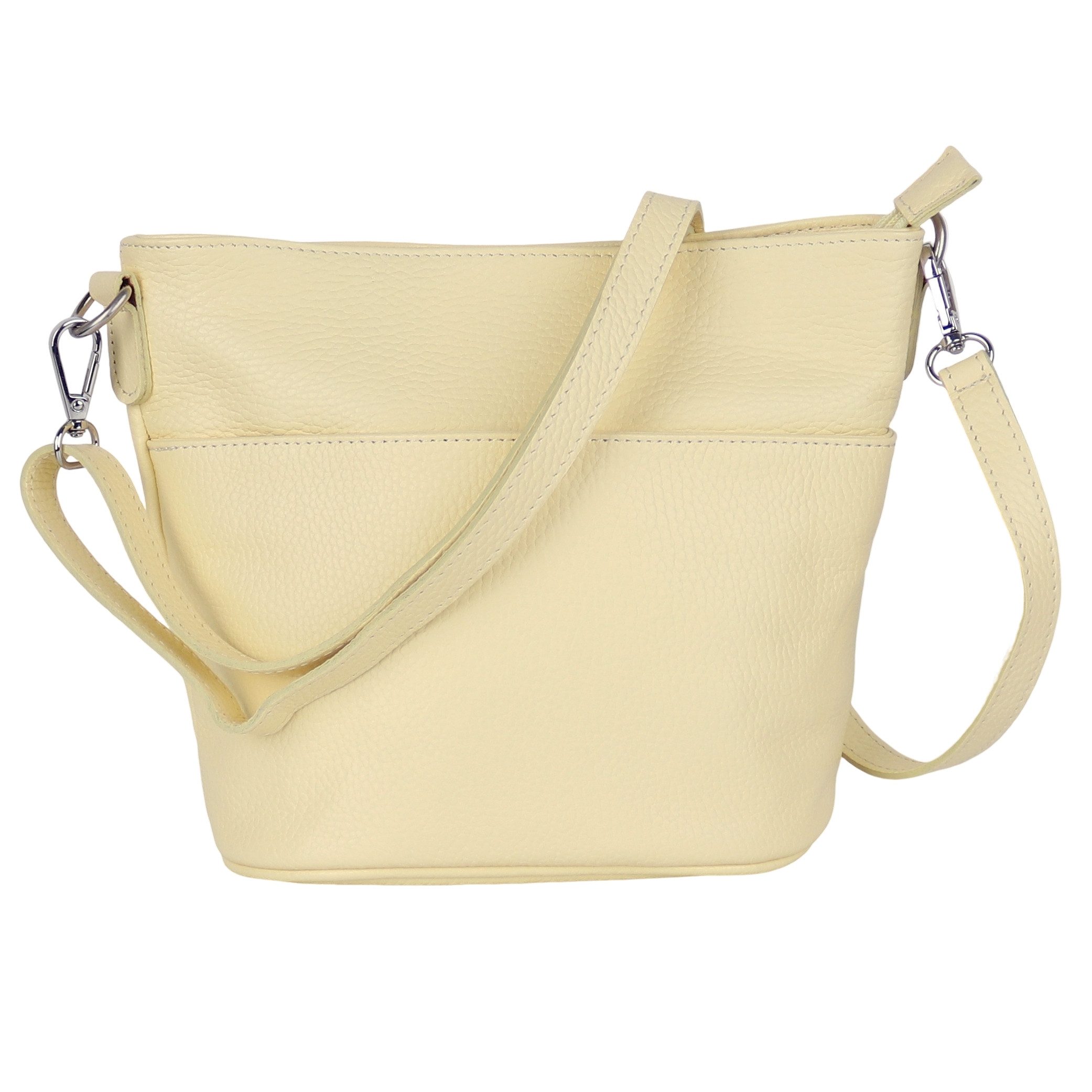 MIRROSI Umhängetasche Damen, Crossbody Bag, Echtleder Made in Italy (1 Tasche 2 Gurte oder Basic Version 1 Tasche 1 Gurt), 24x18x12cm (BXHXT)
