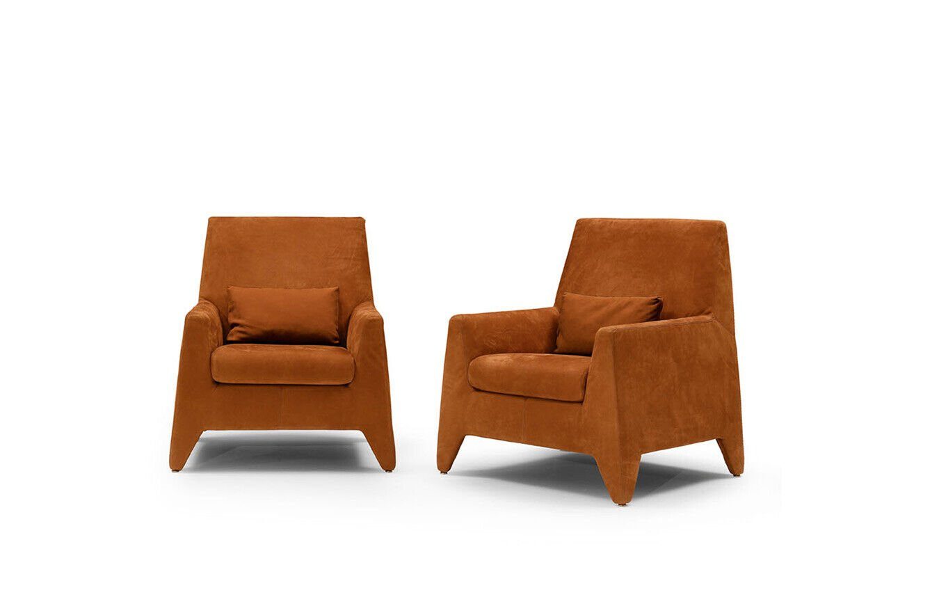 JVmoebel Sessel Brauner Sessel Sitz Modern Design Wohnzimmer Polster Einsitzer Textil (Sessel), Made in Europe