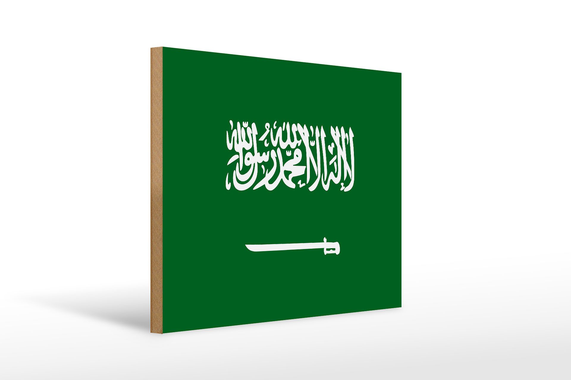 Femer GmbH Holzbild Flagge Saudi-Arabien 40x30cm Flag Saudi Arabia, Flaggen (1 St), Glatte Holzfaserplatte (MDF), vorn beschichtet